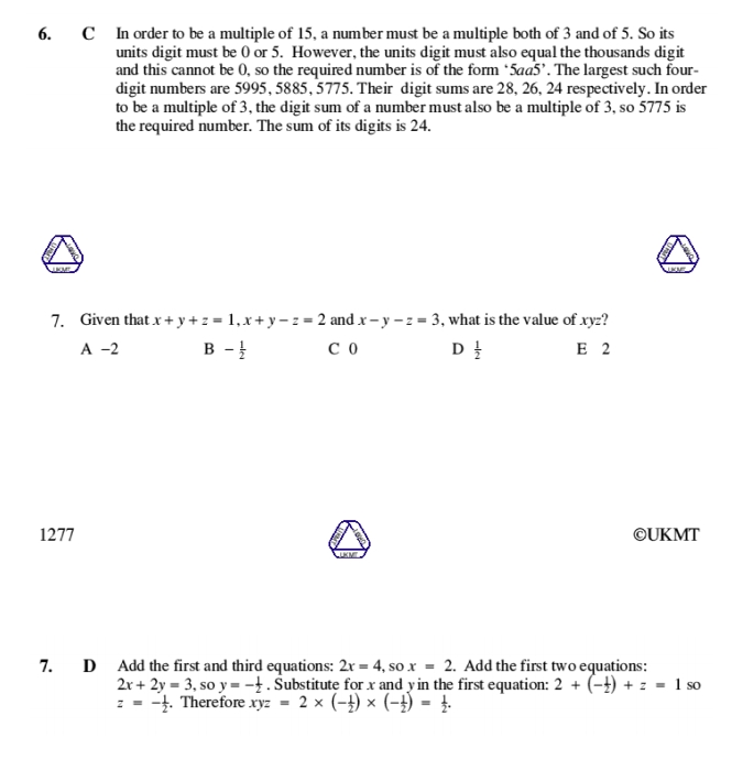 Smc Math 2012年SMC数学竞赛真题+答案解析