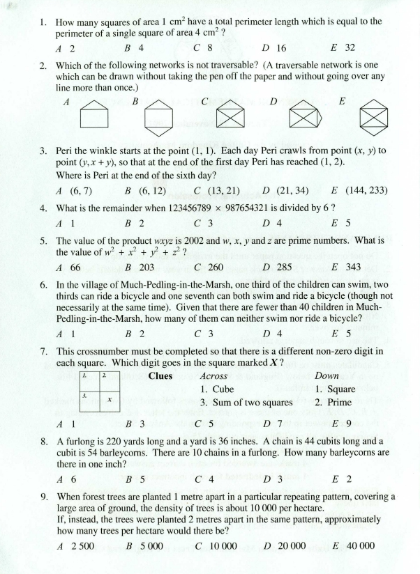 Smc Math 2002年SMC数学竞赛真题